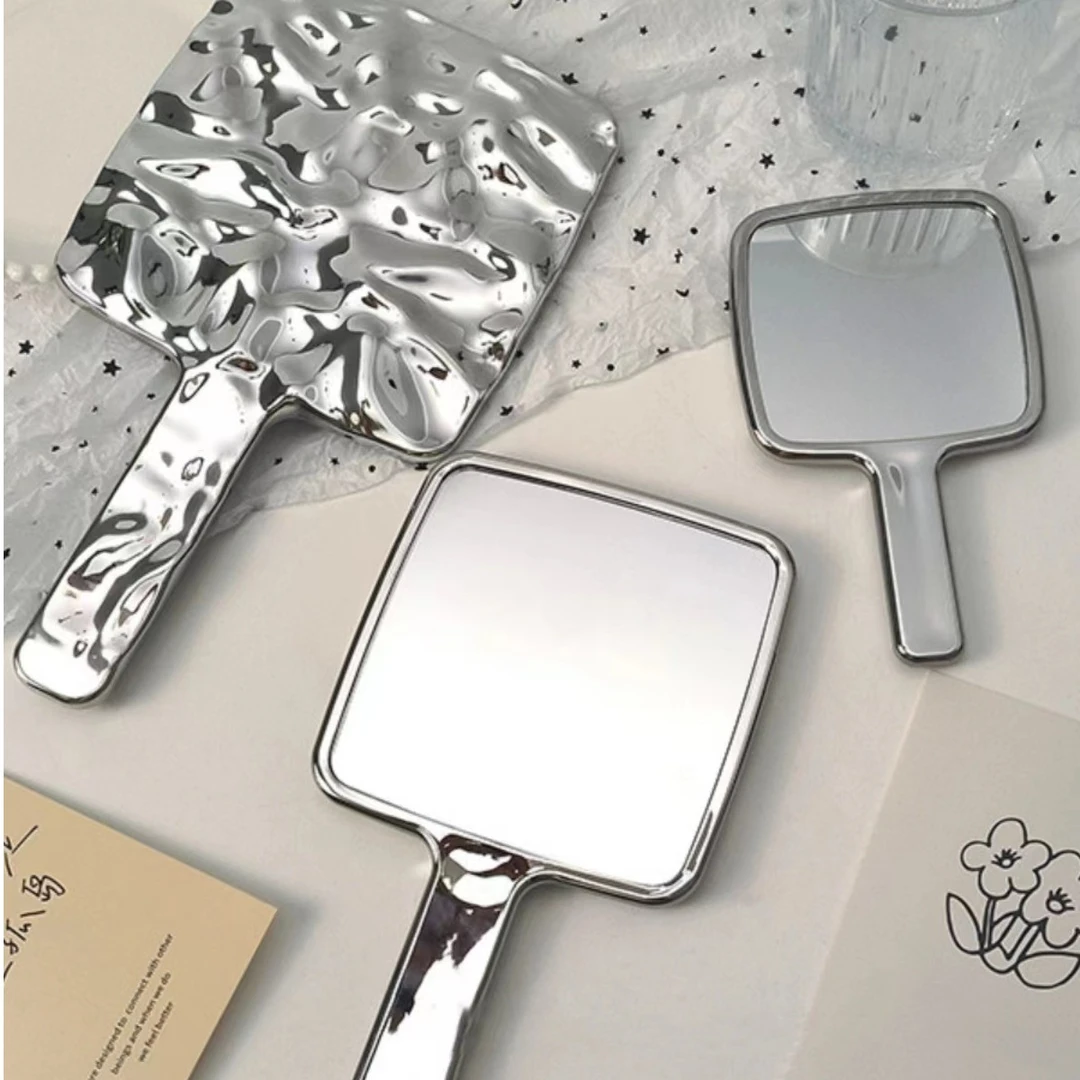 TY 手持复古ins风轻奢便携随身化妆镜手持镜美容院手拿镜