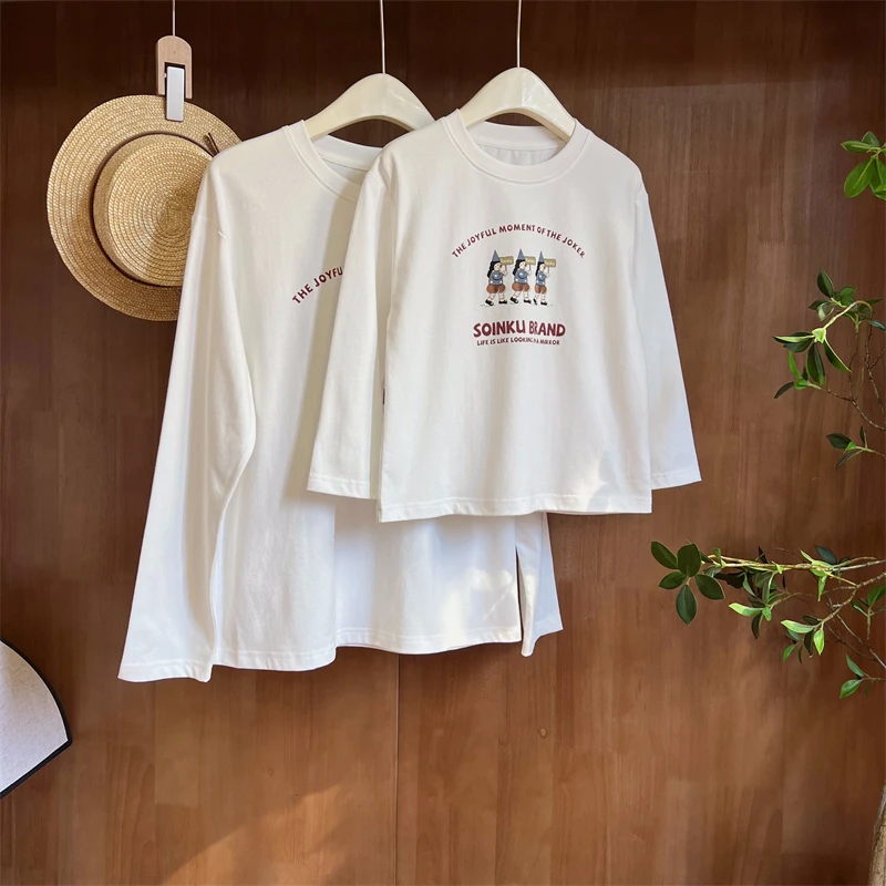 现货【三个小矮人】100棉亲子装春装5154女童洋气百搭休闲T恤长袖