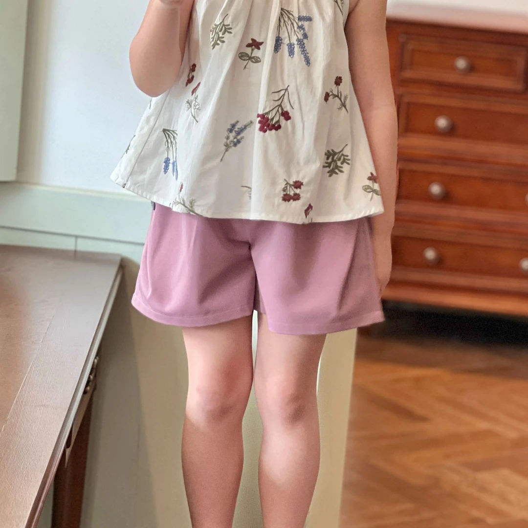 现货【三色百搭短裤】2024夏季8748新款女童时尚休闲洋气儿童裤子