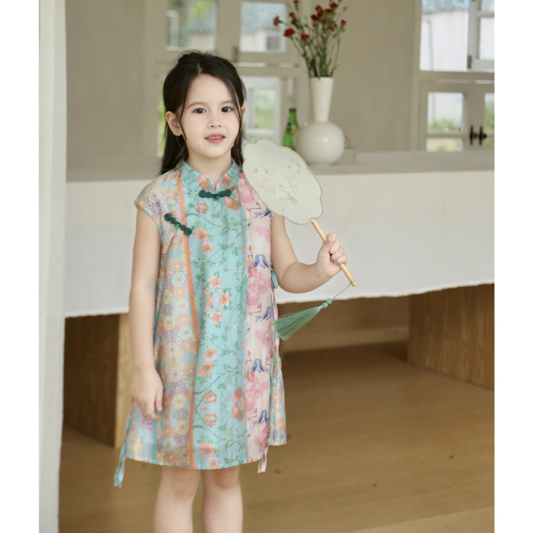 现货【十里繁花】2024新款夏装9867女童新中式旗袍裙国风裙子碎花裙