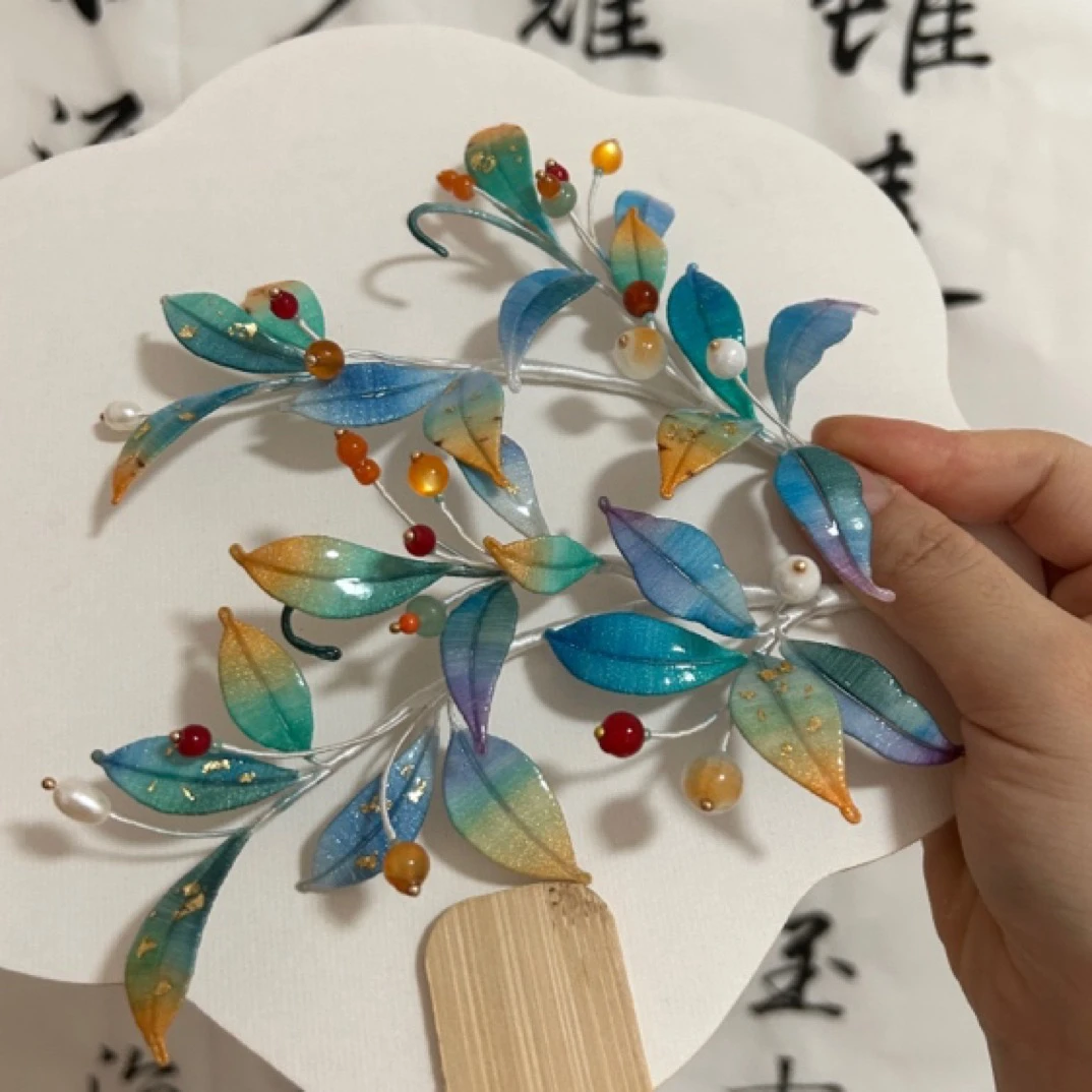 【橘月十三】菘蓝缠花发簪