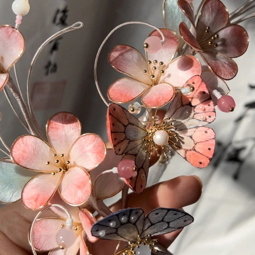 【橘月十三】掐丝手工绒花小发簪