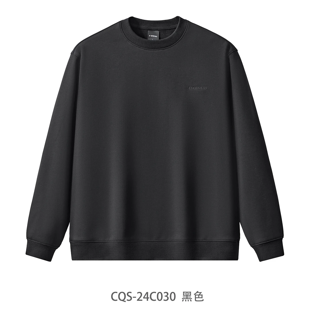 传奇树【加绒卫衣】秋冬新款男圆领长袖运动休闲百搭潮流上衣24C030