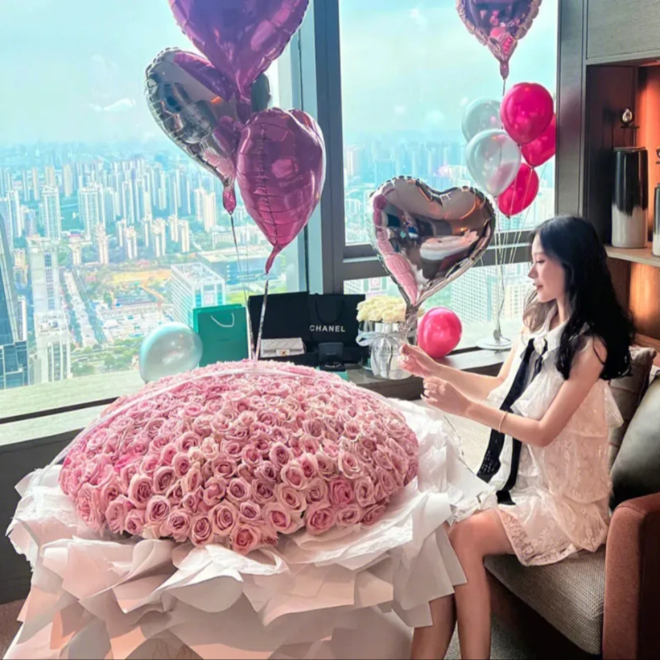 199朵粉色玫瑰送女友全国同城速递生日粉玫瑰戴安娜