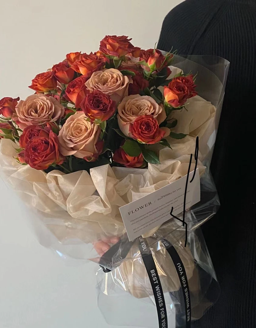 告白卡布奇诺玫瑰同城鲜花配送真花花束送女朋友生日浪漫求婚求婚