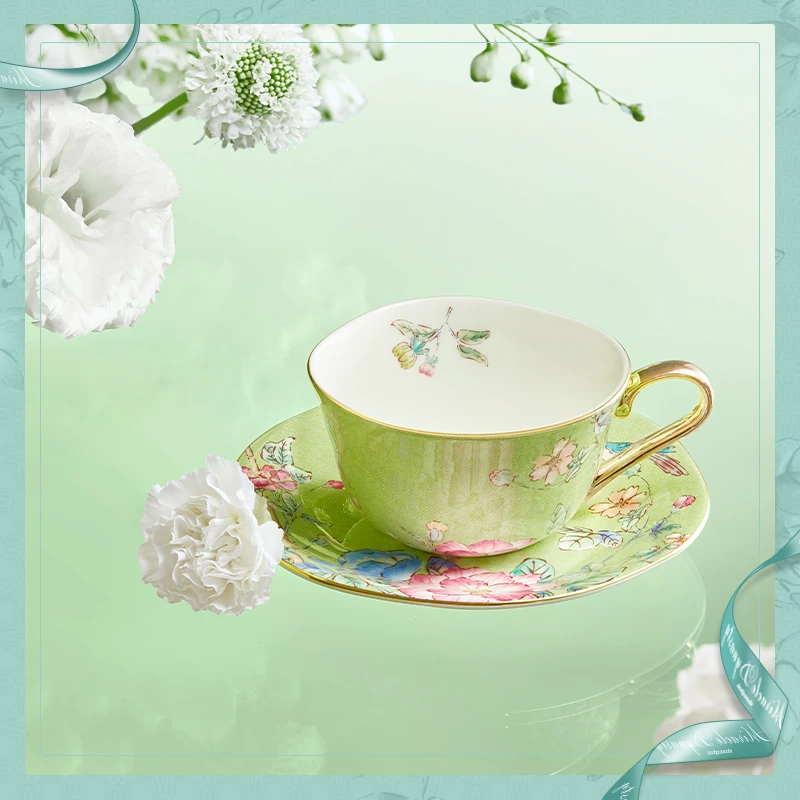 玛戈隆特咖啡套装蓉花系列山茶花2头咖啡杯碟日常家用礼盒套装