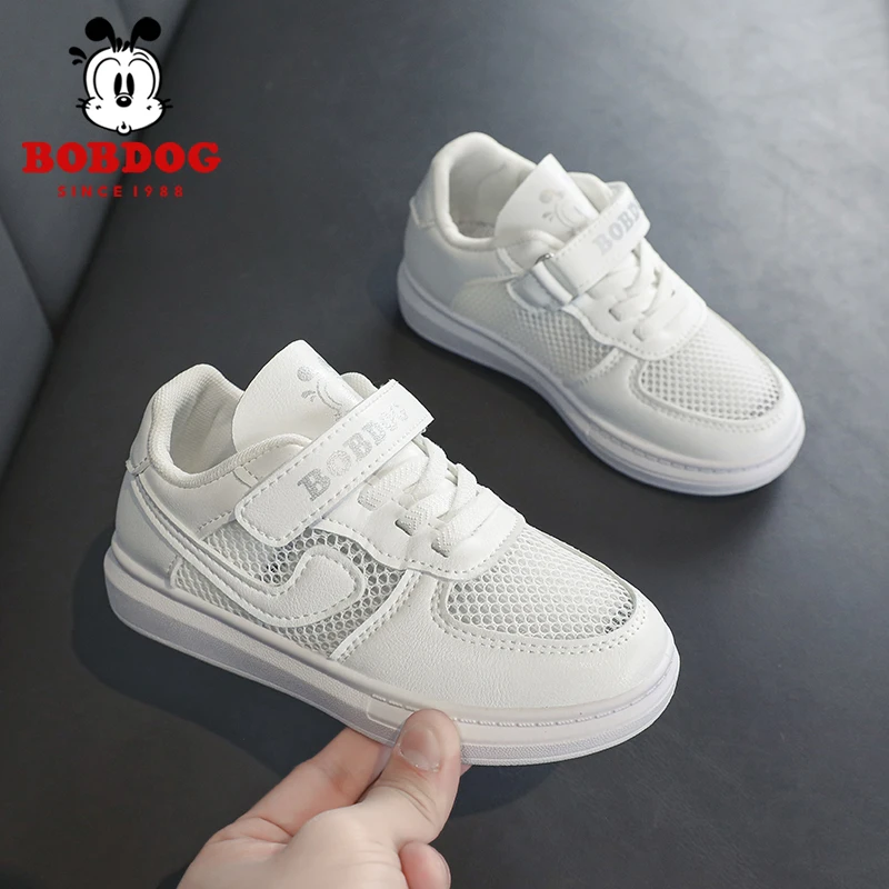 Bobdog/巴布豆童鞋2025新款小白鞋轻便运动鞋透气男童板鞋