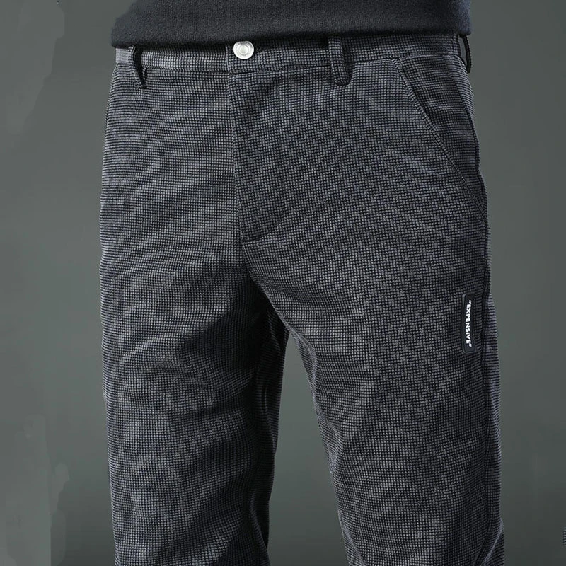 仓石一树商务加绒休闲裤男士秋冬季2023新款潮流直筒百搭西裤