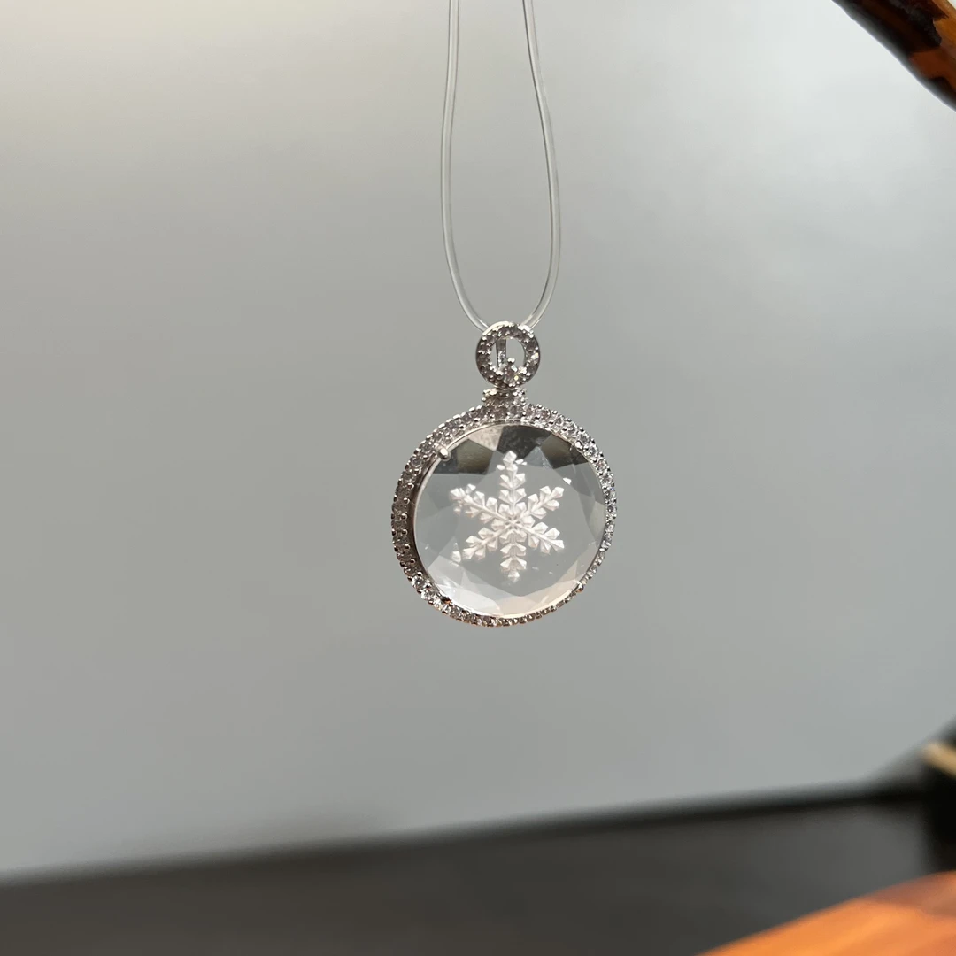 【大猫珠宝】预检-s925白水晶雪花吊坠 KT24080406