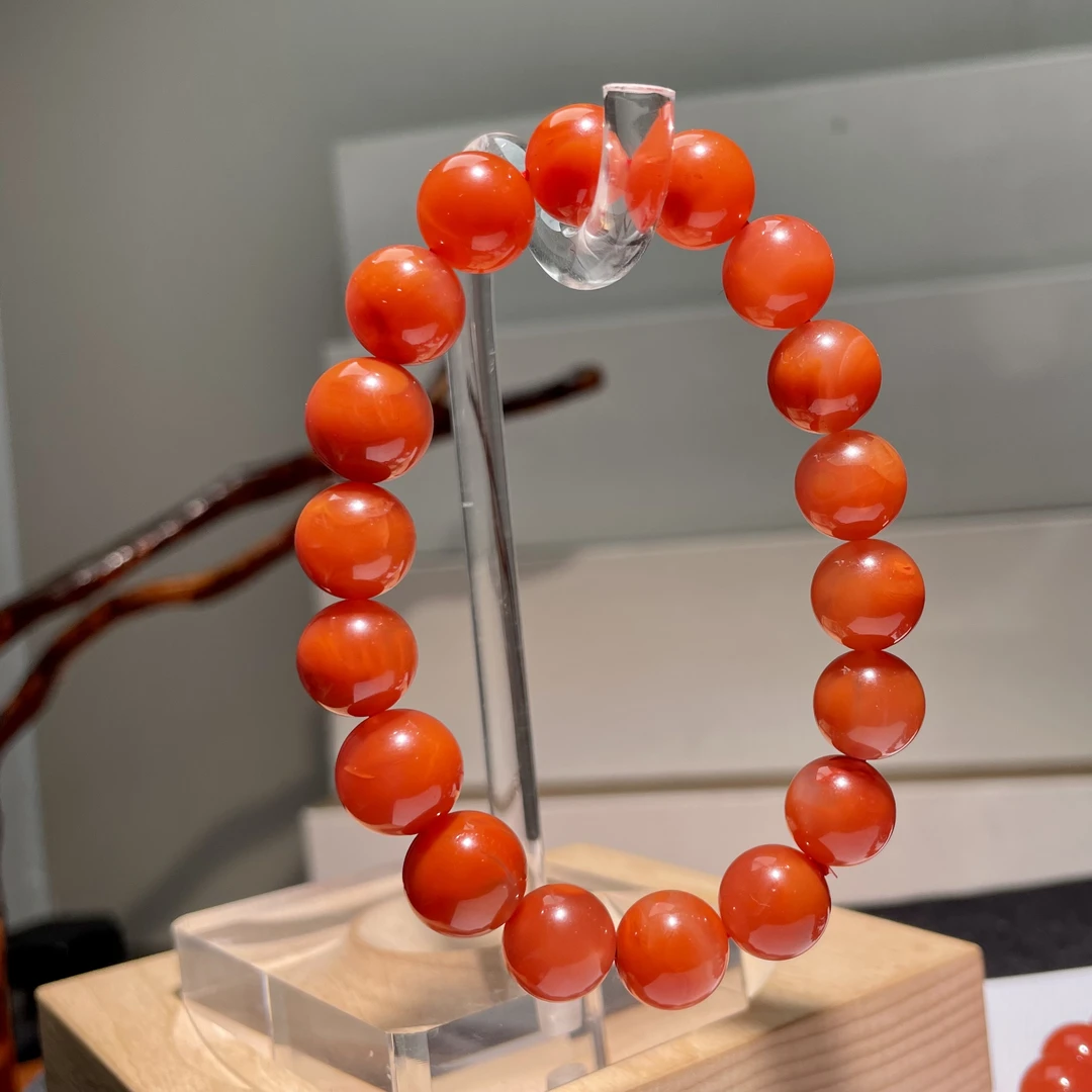 【大猫珠宝】肉更满的樱桃红南红手串11mm+ KT24102140