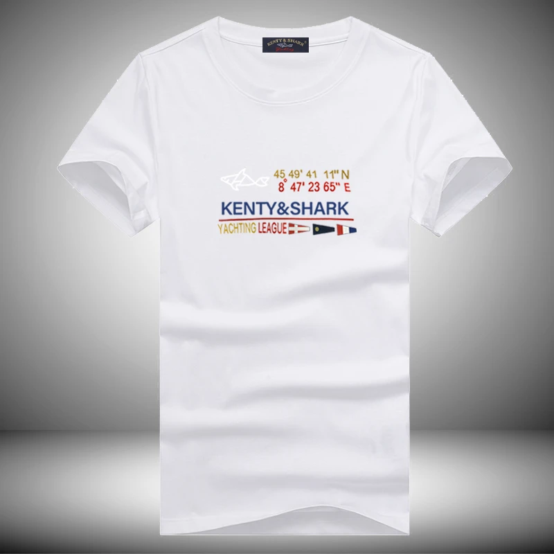 肯迪鲨鱼2024新款印花短袖t恤男纯棉打底衫潮流夏季男装上衣服