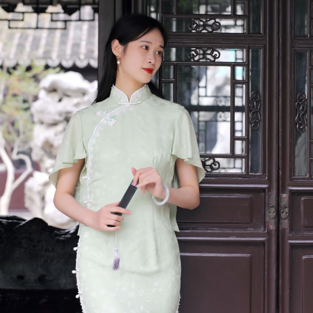 吴缝天衣【璎珞】2022年夏季新款量身定制旗袍气质日常真丝连衣裙