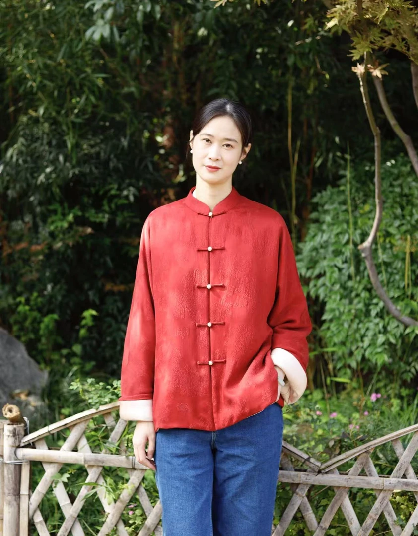 且听吴歌【相映红】新中式国风复古高级感原创宽松休闲气质棉服