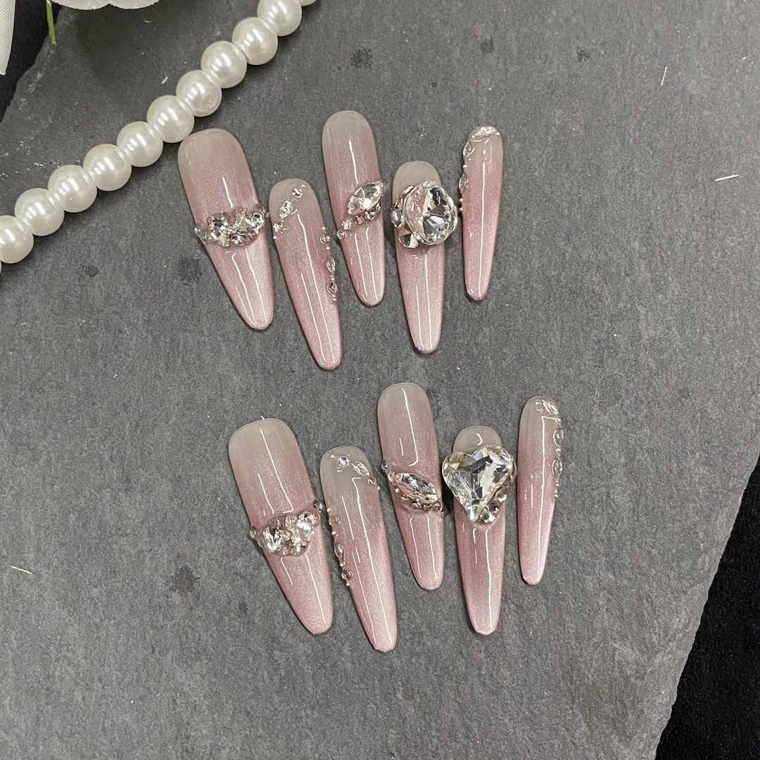 【花海】4.0长度手工穿戴甲默认微瑕No退No换气质