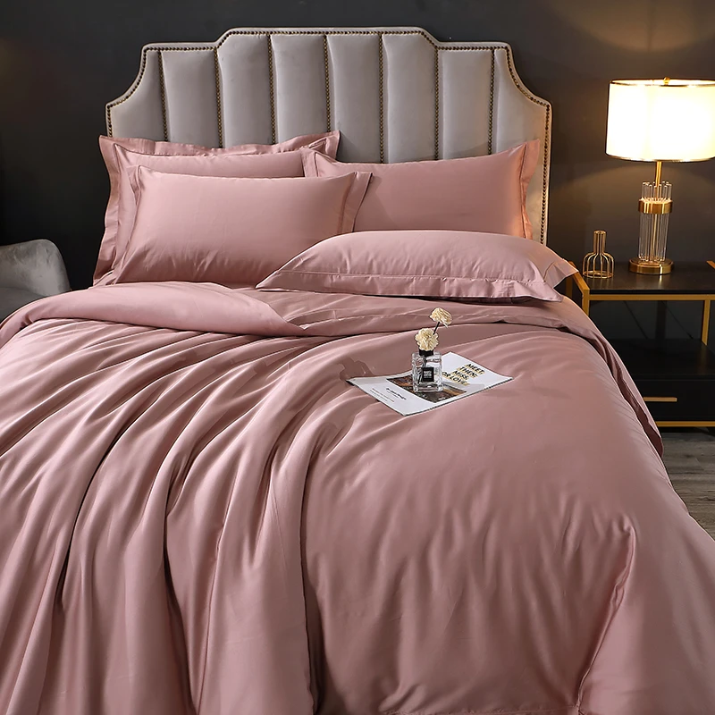 单被套全棉贡缎长绒棉被套纯色轻奢纯棉被罩双人单人学生宿舍床品