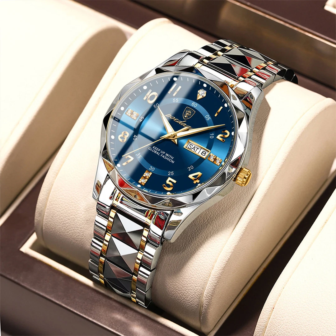 POEDAGAR/柏达茄858潮流双男士腕表双日历夜光防水时尚