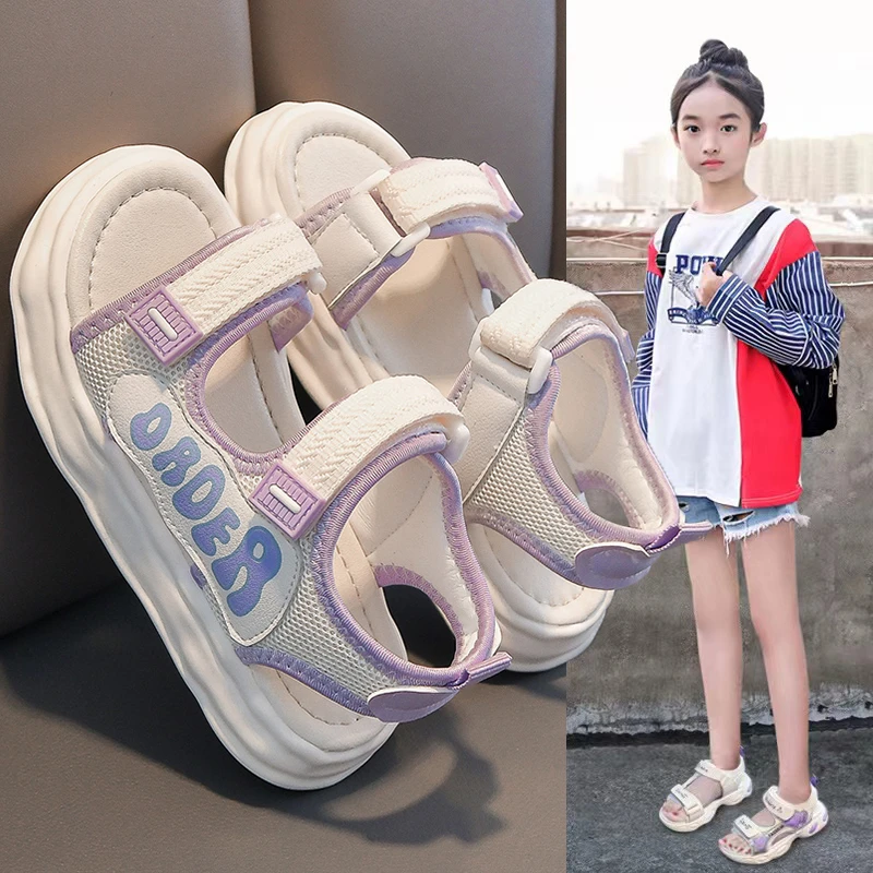 女童凉鞋小女孩新款夏童鞋女孩软底防滑公主鞋运动网红儿童沙滩鞋