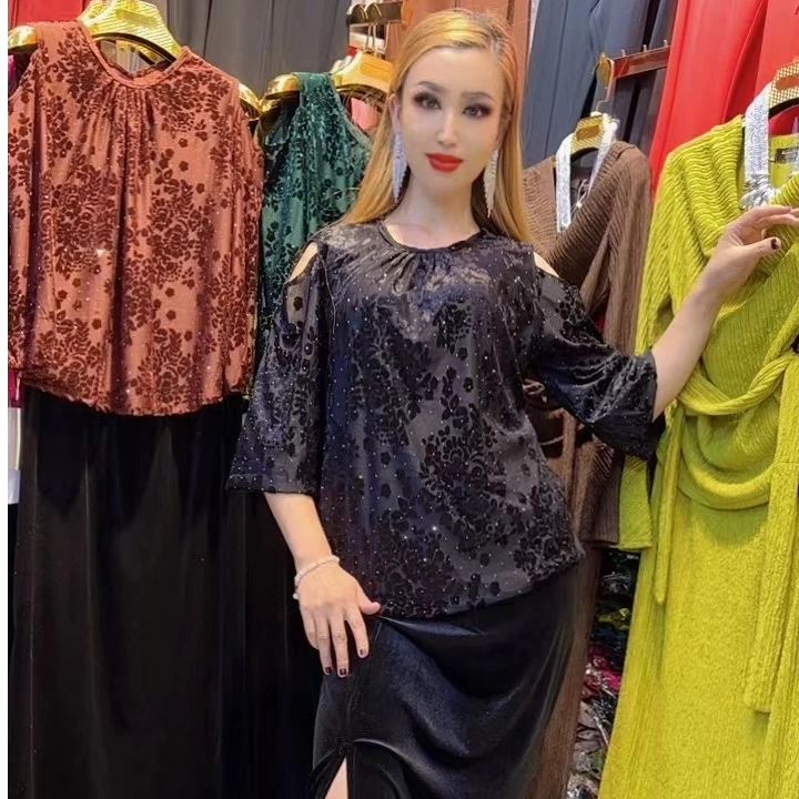 Y905短袖蕾丝显瘦网红时尚夏季宽松圆领套装