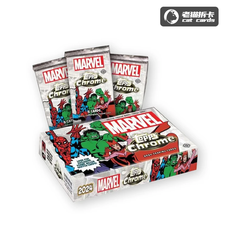 Topps 【拆盒】2024 Marel HobbyChrome 漫威球星卡影视卡盲盒