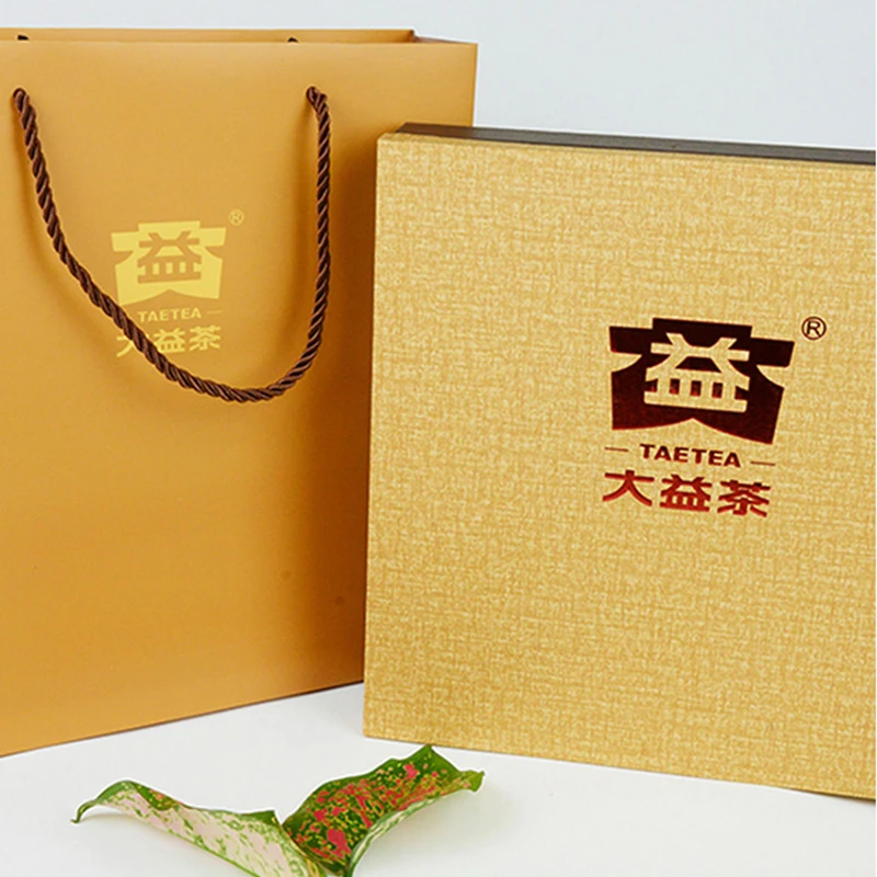 【空礼盒】大益普洱茶礼品包装盒  金色通用配手挽袋【不含茶叶】