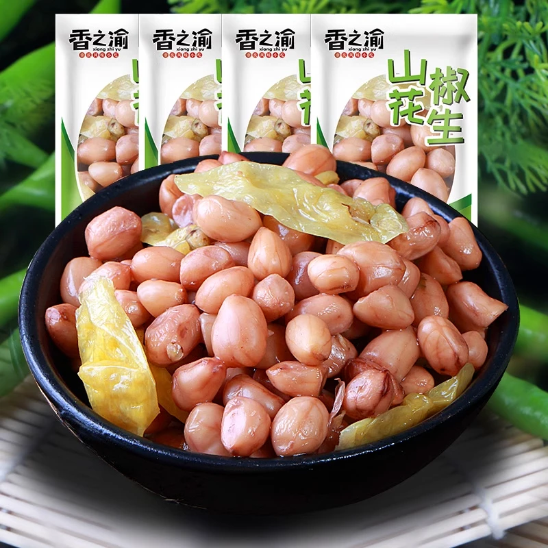 山椒泡花生泡椒花生小包装山椒花生花生米下酒菜水煮花生宝藏零食