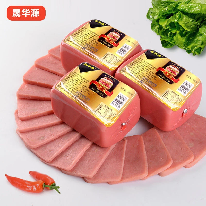 午餐肉火腿肠下酒菜方型火腿手抓饼营养早餐三文治烤肠切片肉肠