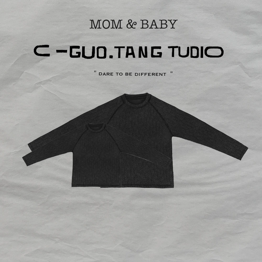 C-Guo.Tang Studio冬日温暖亲子打底T恤基础好穿圆领毛衣卫衣伴侣