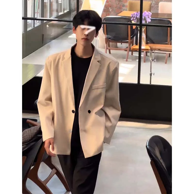 英伦风雅痞西装外套男春秋cleanfit美式潮牌痞帅大码休闲西服夹克