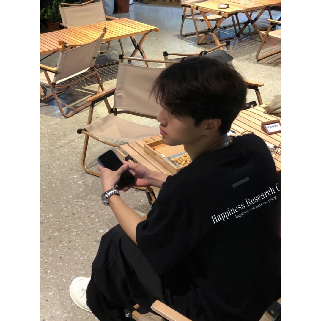 美式高街纯棉重磅短袖t恤男夏季潮牌痞帅半袖oversize大码五分袖