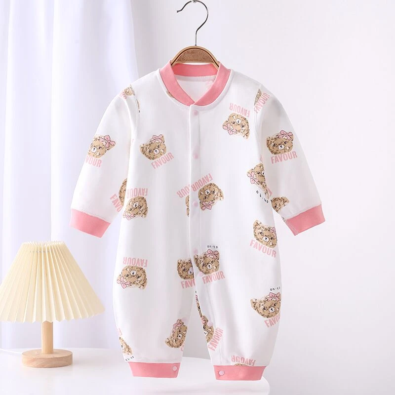 无骨纯棉婴儿连体衣春秋宝宝衣服新生儿哈衣爬服夏0-12个月冬打底