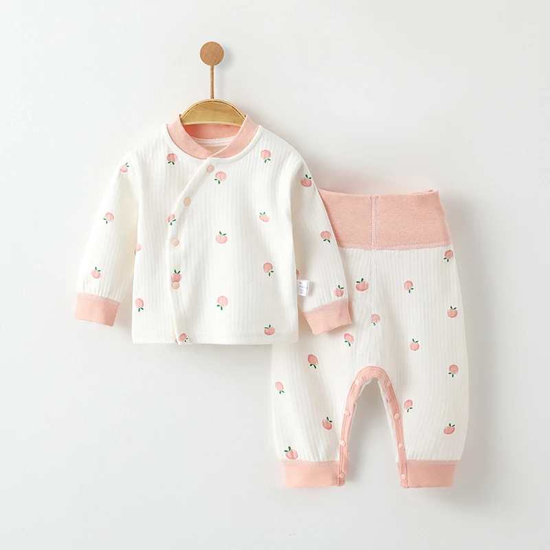 无骨舒绒纯棉婴儿套装宝宝打底衣冬季秋衣秋裤高腰护肚裤保暖内衣