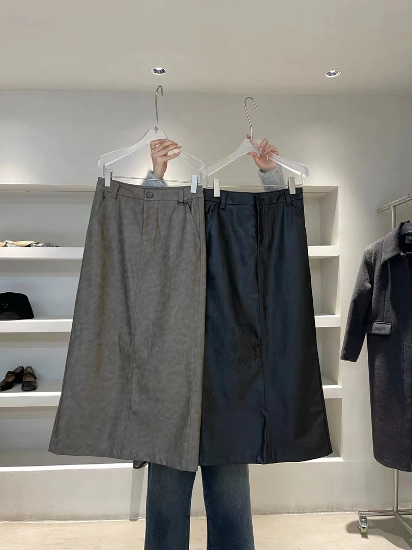 【清】逸语inchoose u笑笑家长款皮裙女89307