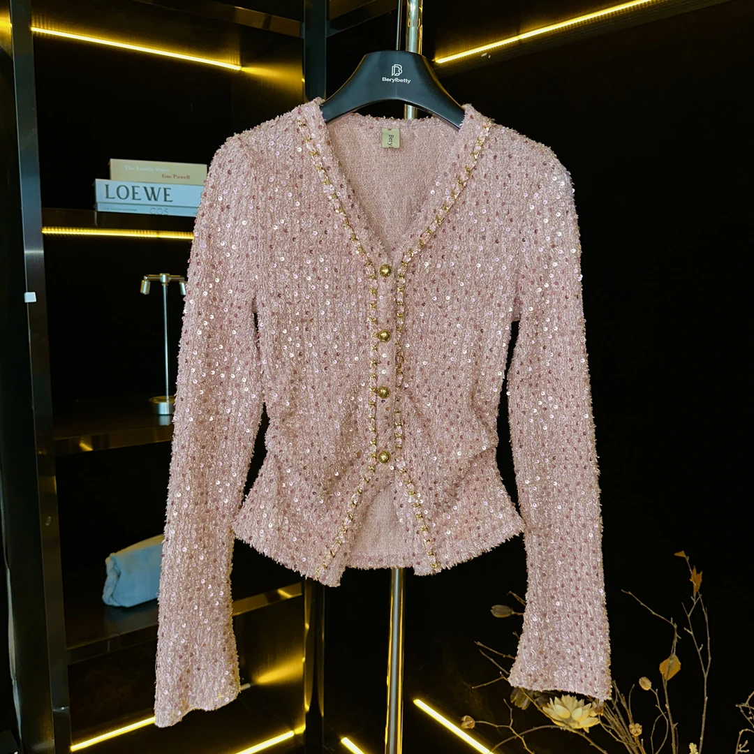 berylbetty秋冬新款小香风设计小众高级感长袖上衣Alan B1407