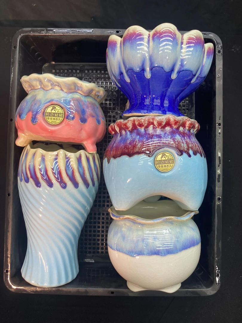 精品花盆 景德镇高端陶瓷多肉花盆套组好种好养透气