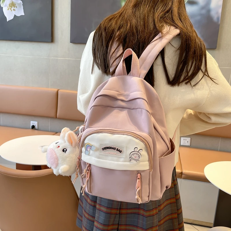 芭特莉书包 旅行背女中学生新款高中生初大小学生双肩包女轻背包