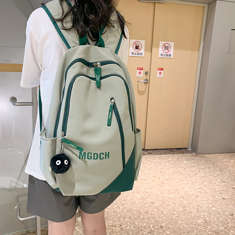 芭特莉书包 潮流时尚百搭双肩包日常简约大学生初中生背包包包女