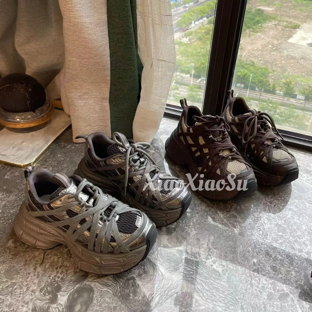 小小苏【彩金】可可棕玫瑰金走秀休闲透气平底低帮板鞋女百搭圆头