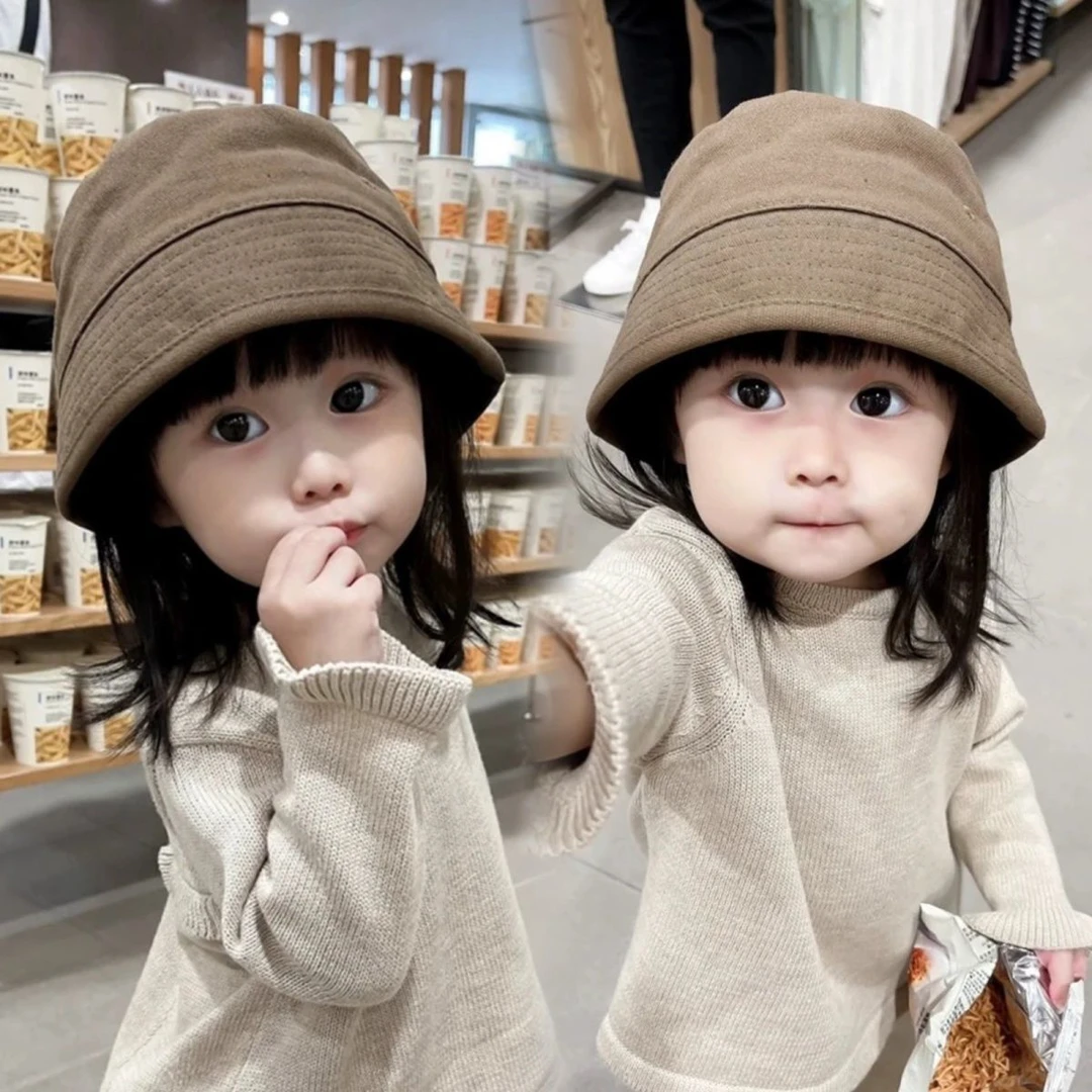 婴儿帽子春秋季ins日系水桶帽宝宝遮阳帽秋冬款帅气渔夫帽网红