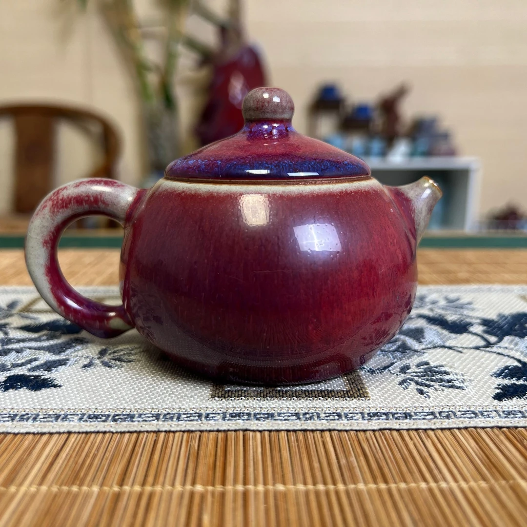 钧瓷小西施茶壶 纯手工原矿釉 自然窑变 杨鹏飞作品