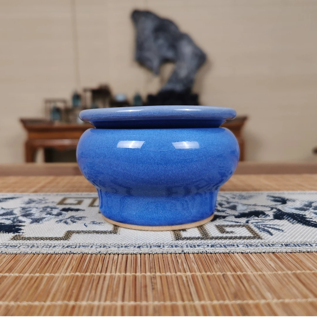 钧瓷蓝色釉色茶漏 茶器茶道 纯手工纯天然原矿釉窑变 杨鹏飞作品
