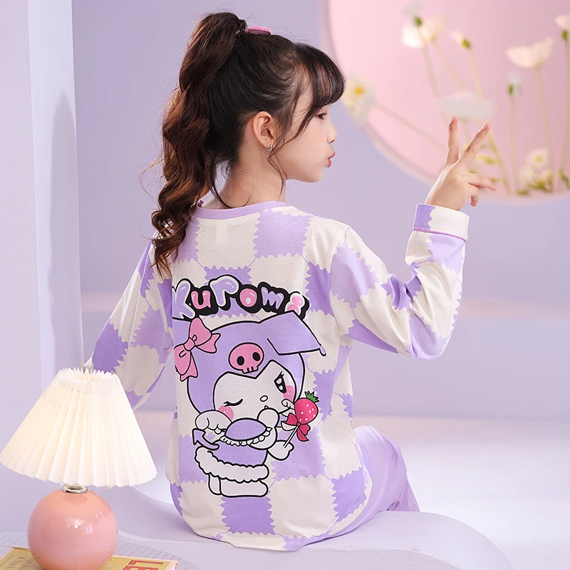 纯棉长袖春秋季睡衣卡通儿童女孩睡衣套装宝宝公主女童家居服套装