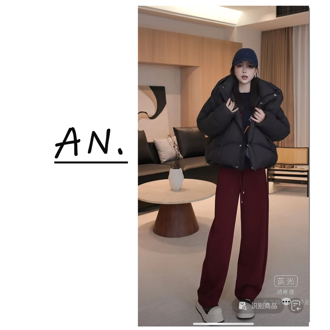 【懒人小香裤】B8250秋季新款洋气时尚弯刀裤高腰百搭阔腿休闲裤