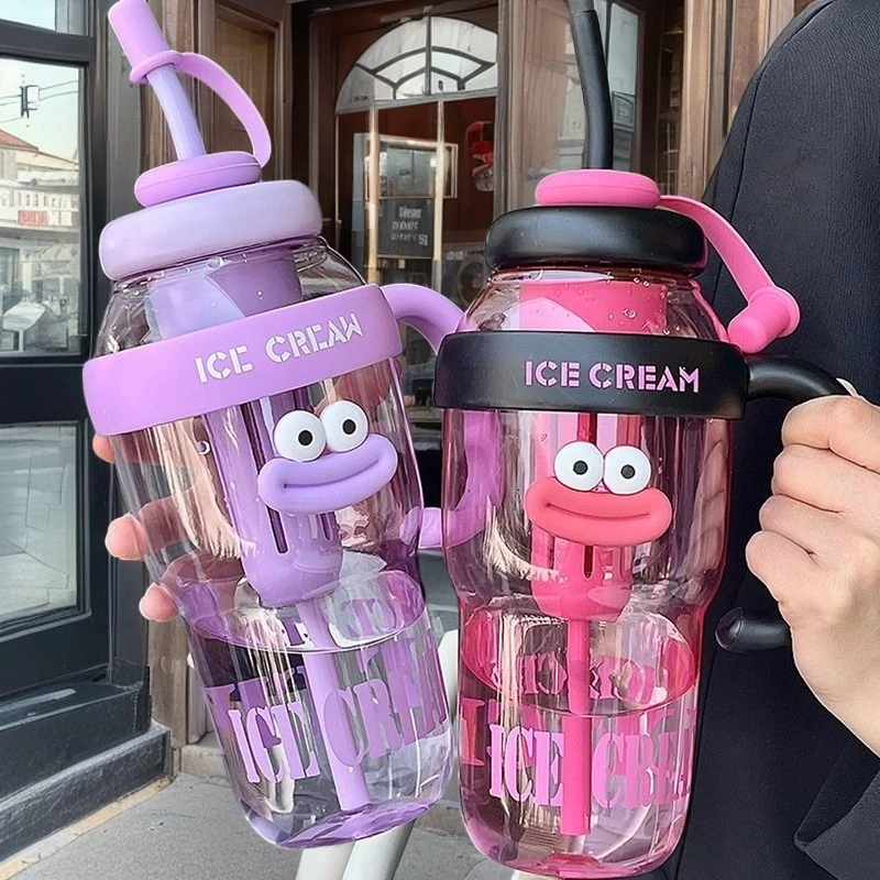 女生大容量杯子2024巨无霸新款吸管杯水杯高颜值夏天爆款小众可爱