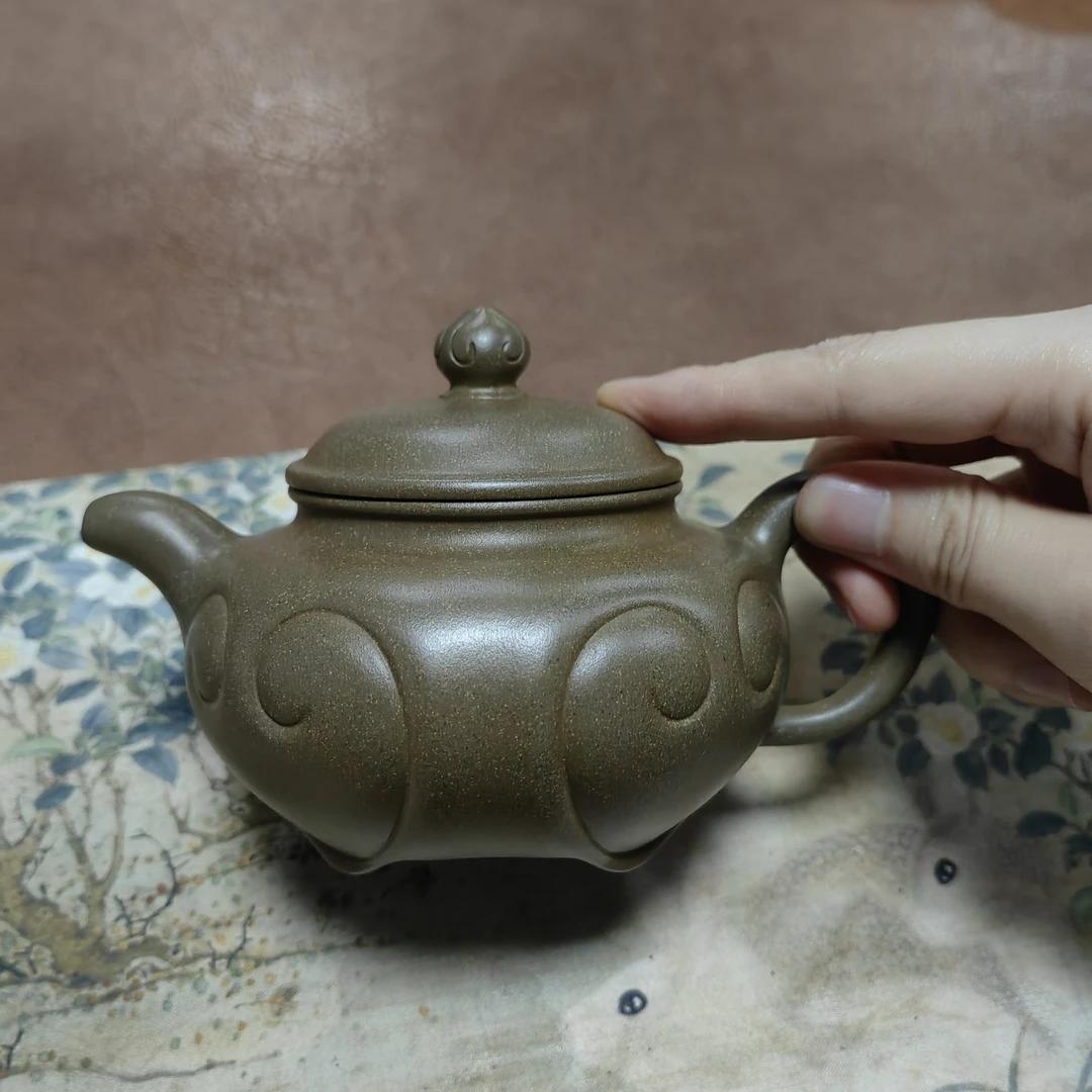 【四角如意】高其方手工原矿青灰泥紫砂壶200ml