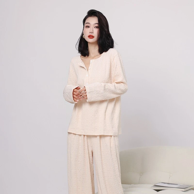 维多利亚大牌风休闲睡衣女士春秋季棉绸小众简约可外穿家居服套装