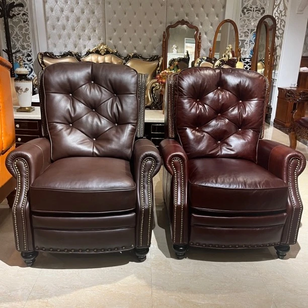 YM467真皮躺椅820*840*1060/展开1600深度，休闲椅功能椅单人沙发