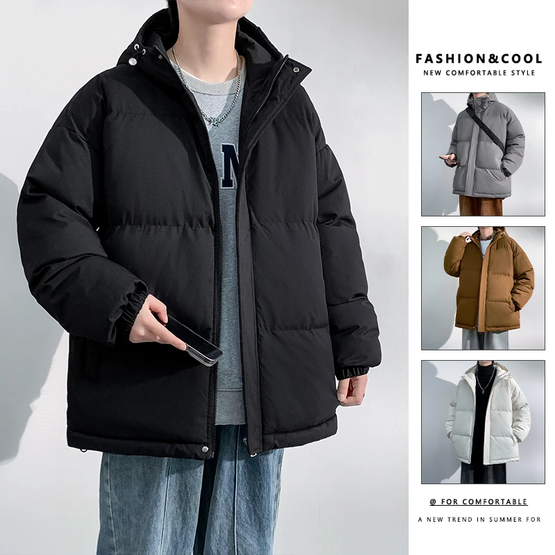 冬季大码连帽棉服加肥加大青少年棉袄潮流宽松加厚保暖棉衣外套