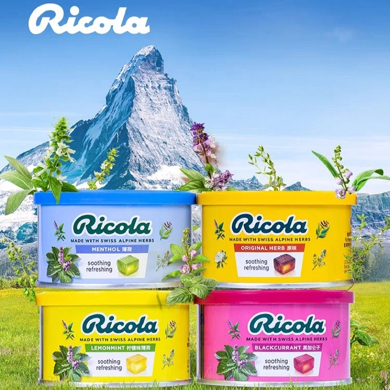 瑞士进口Ricola利口乐润喉硬糖果润喉无糖柠檬味薄荷清凉盒/罐装