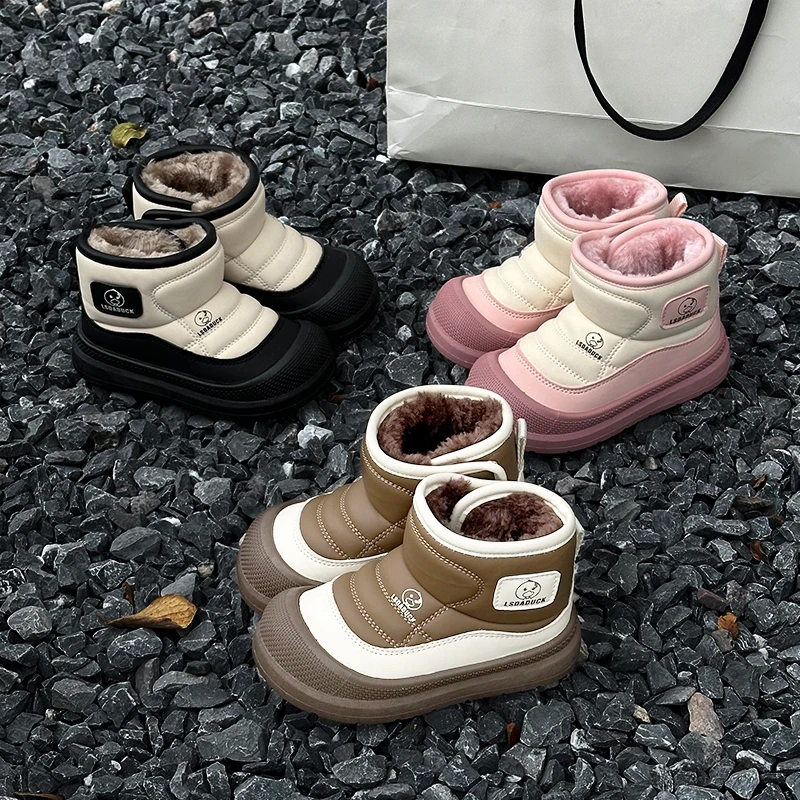 【21-32码魔术贴款】保暖厚底雪地靴冬季外穿加绒加厚防滑鞋206