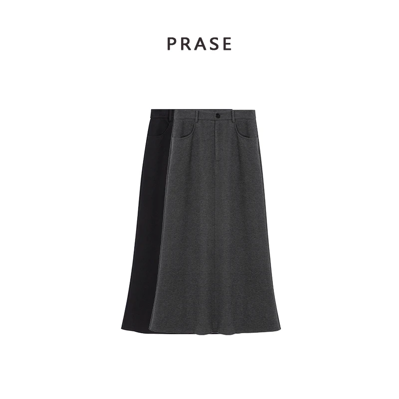 PRASE·噜【轻舟赴约】微胖轻奢设计款冬气质鱼尾半身裙PR411C19